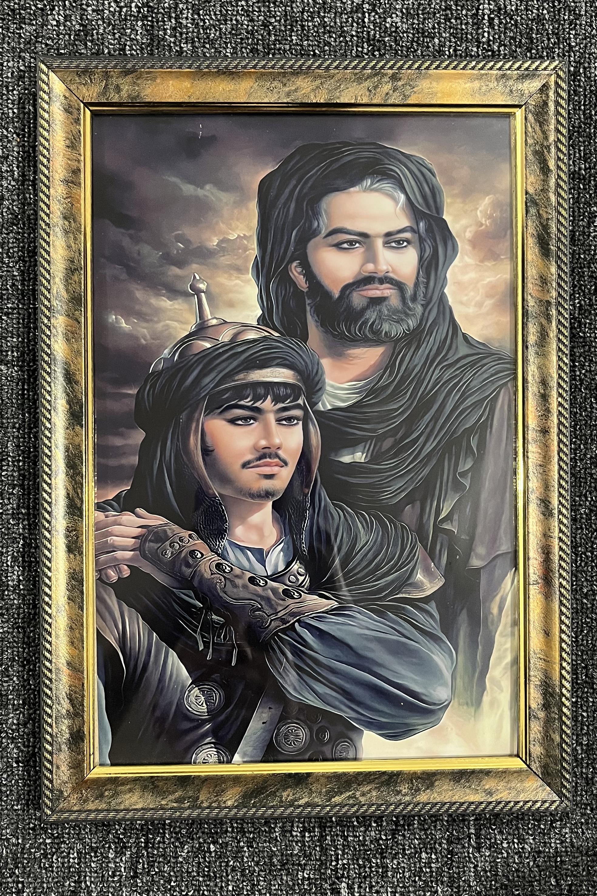 قاب عکس تمثال امام حسین(ع) و حضرت علی‌اکبر(ع)