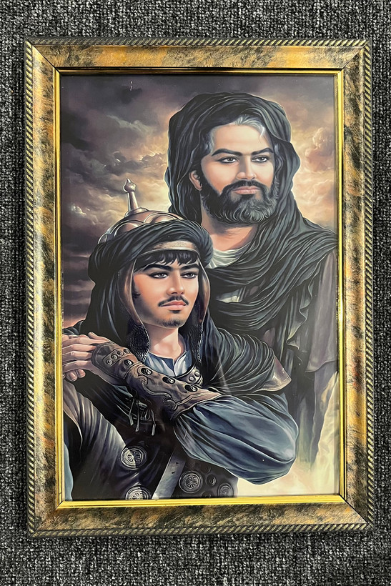 قاب عکس تمثال امام حسین(ع) و حضرت علیاکبر(ع)
