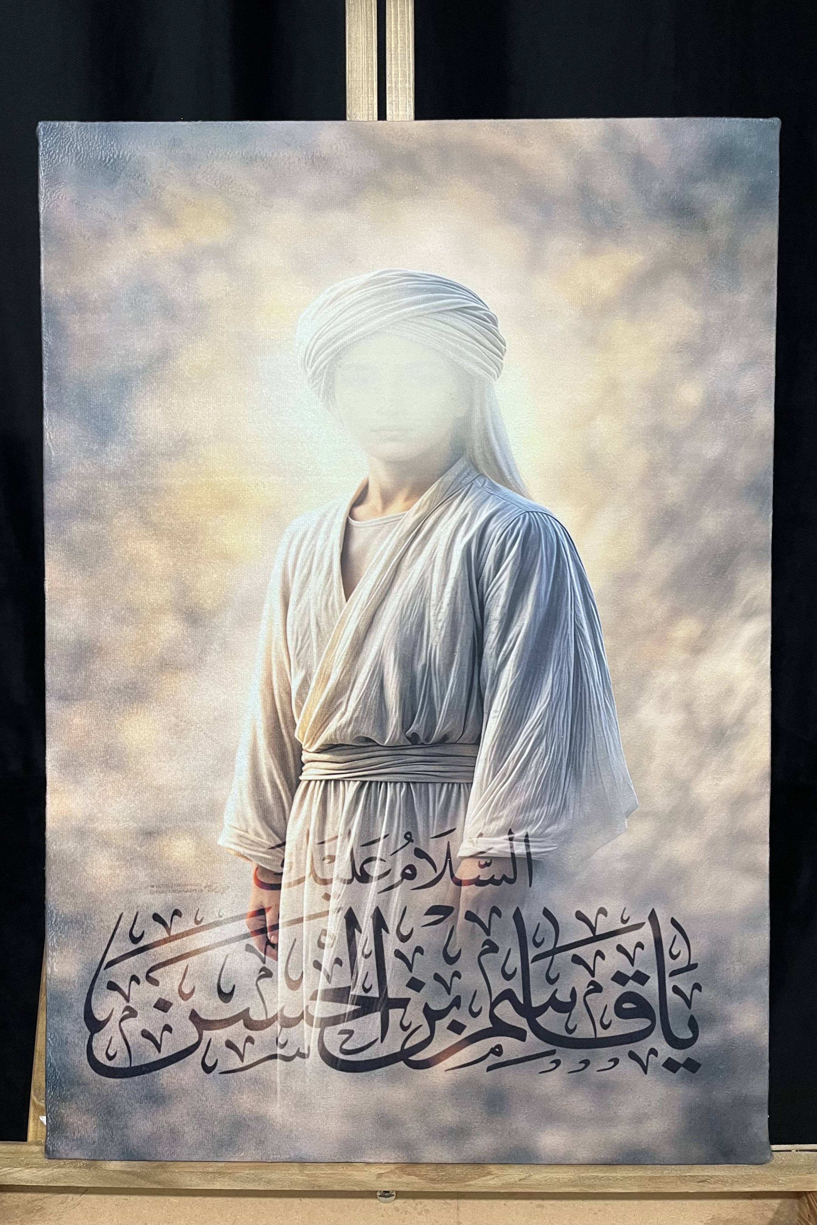 تابلو مخمل تمثال حضرت قاسم(ع)